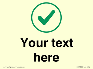 Custom plain background, green tick in circle sign